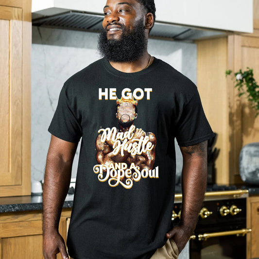 He Got Mad Hustle DTF Transfer - white
