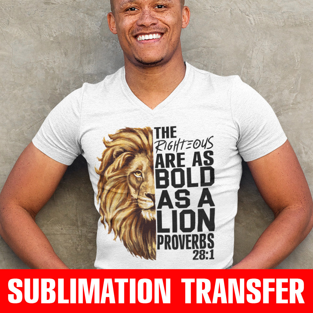 Lion Proverbs 28:1 Sublimation Transfer