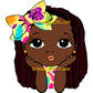 Little Princess with Braids DTF Transfer