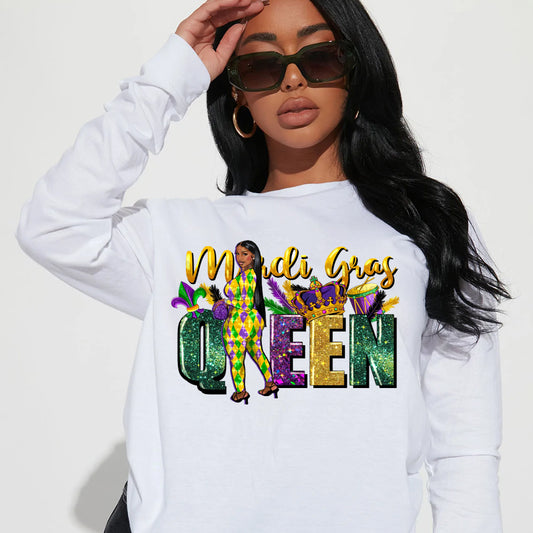 Mardi Gras Girl DTF Transfer