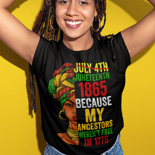 Juneteenth not July 4 Half Face DTF Transfer