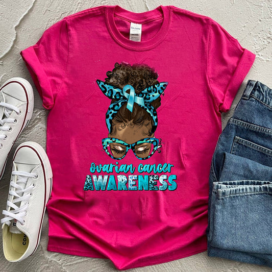 Ovarian Cancer Awareness Messy Bun DTF Transfer