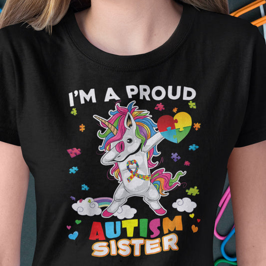 Proud Autism Sister Unicorn DTF Transfer
