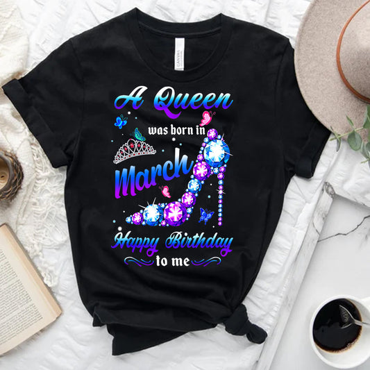Queen Was Born in March Purple Shoes DTF Transfer