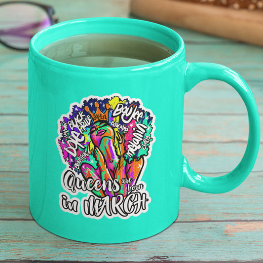 Queens Born In March Mug UV DTF Stickers