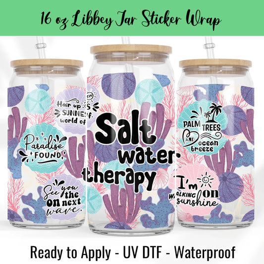 Salt Water Therapy 16 Oz UV DTF Sticker Wrap