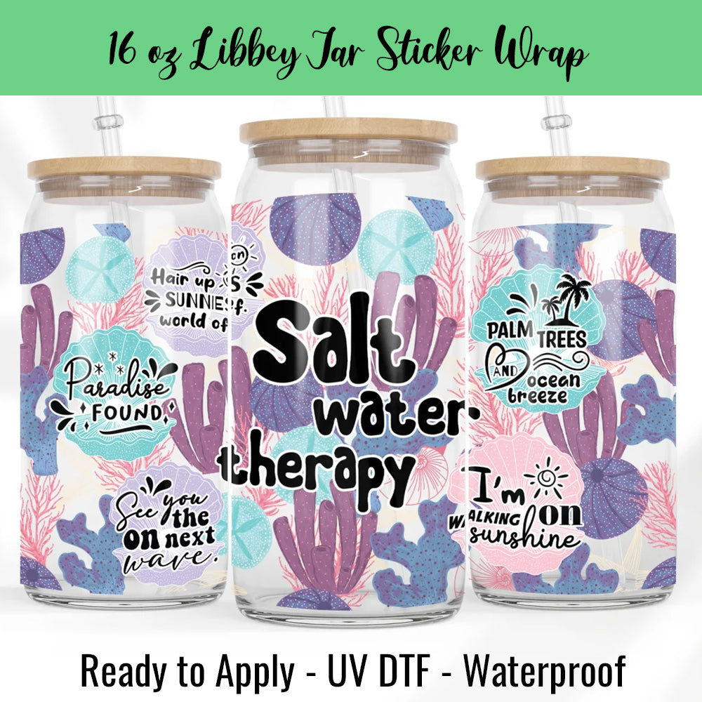Salt Water Therapy 16 Oz UV DTF Sticker Wrap