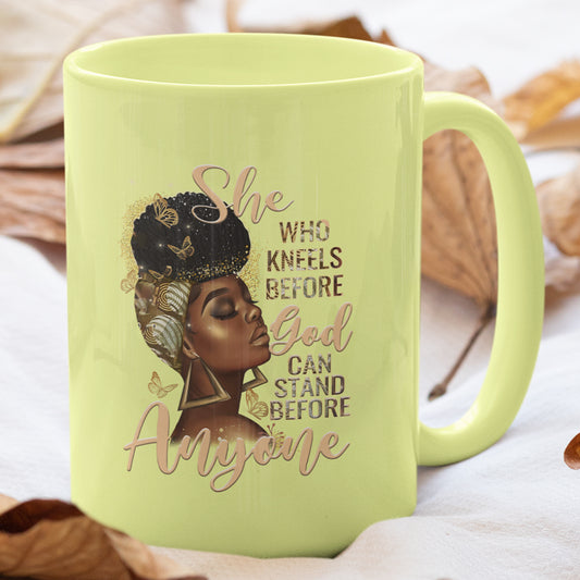 She Who Kneels Gold Mug UV DTF Stickers