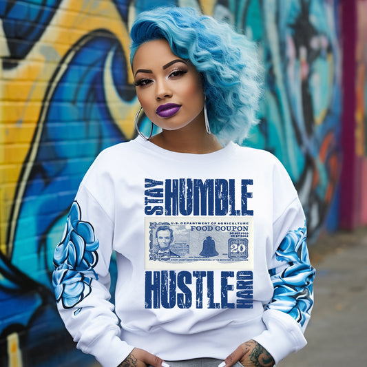 Stay Humble Hustle Hard DTF Transfer - blue