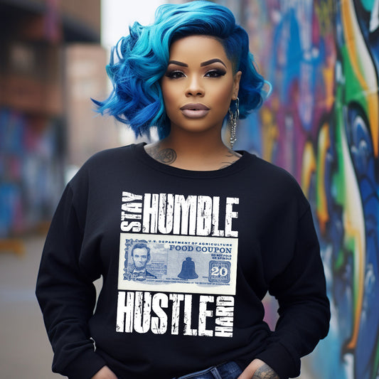 Stay Humble Hustle Hard DTF Transfer - white