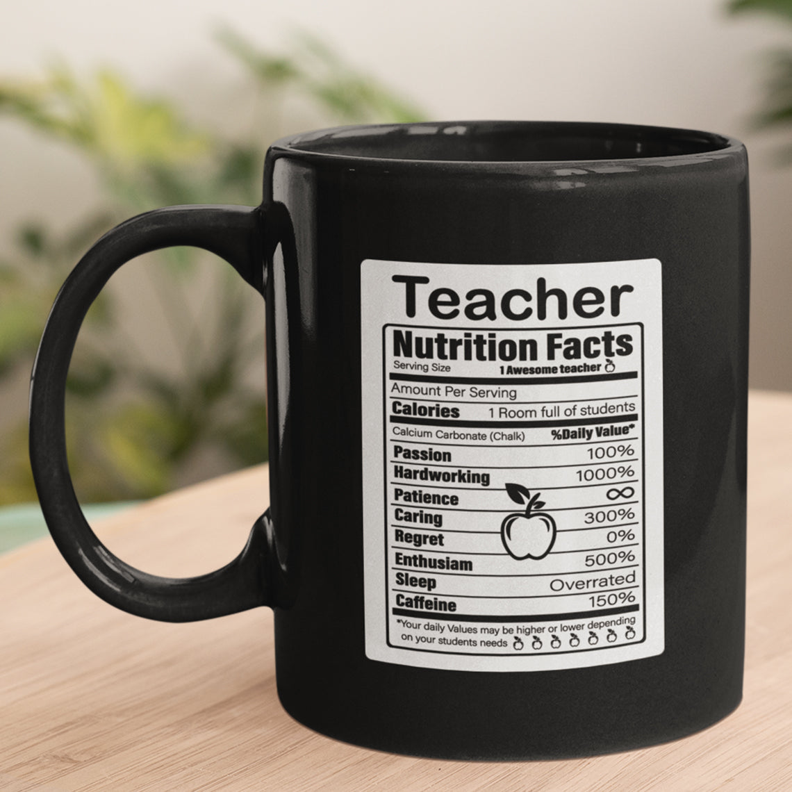 Teacher Nutrition Facts Mug UV DTF Stickers