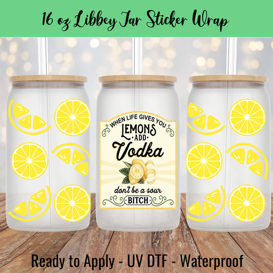 Lemons 16 Oz UV DTF Sticker Wrap